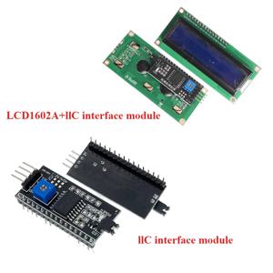LCD1602A 블루 스크린 5V 16x2 문자 디스플레이 LCD 모듈, Arduino R3용 IIC/I2C 인터페이스 어댑터 보드 포함