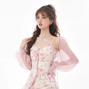 여성 여름 새로운 달콤한 에어컨 셔츠 울트라 요정 통기성 선 스크린 스커트 코트 v 넥 긴 소매 캐주얼 탑