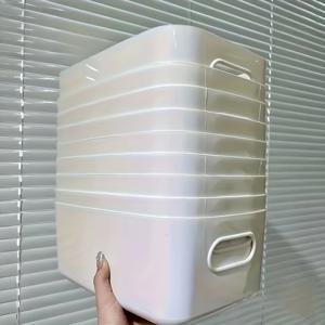 5pcs 쌓을 수 있는 보관 상자 세트, 직사각형 플라스틱 정리함 용기, 내구성, 재사용 가능, 주방, 욕실, 기숙사 필수품