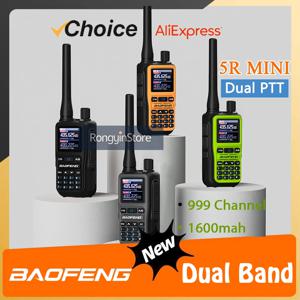5R 미니 Baofeng 워키 토키 듀얼 PTT 블루투스 전술 비상 사용 포켓 크기 전문 장거리 통신 라디오