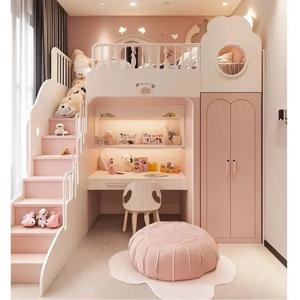 Luxuce Stairs 일반 어린이 침대 Decker Guardrail 싱글 현대 소녀 어린이 침대 공주 싱글 Camas Infantile Furniture Home