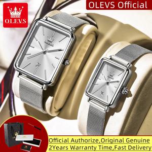 OLEVS 3692 커플 손목시계 선물 세트 (남녀 공용) 패션 심플 울트라 슬림 8mm 정품 쿼츠 시계 방수 날짜 표시