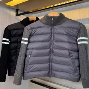 겨울 두꺼운 니트 남성 재킷 패션 브랜드 고급스러운 느낌 패치워크 다운 코튼 코트 따뜻한 청년 도시 스타일