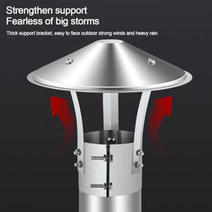 75-160mm Ventilated Rain Cap Stainless Steel Exterior Wall Air Outlet Stove Pipe Protector Cover Roof Duct Vent