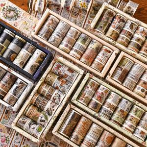 18-24롤/박스, 레트로 와시 테이프, DIY 핸드북, 아이템, 선물 포장 장식, 정교한 장식 용품에 적합