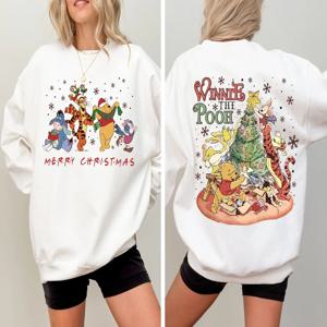 2면 디즈니 위니 더 푸 메리 크리스마스 셔츠 푸 티거 피글렛 아이요어 크리스마스 셔츠