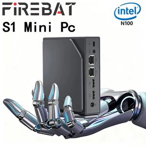 FIREBAT S1 인텔 N100 미니 PC 16GB RAM 512GB SSD 윈도우 11 BT4.2 듀얼 HDMI 듀얼 스크린 4K 미니 컴퓨터 게임 및 업무용