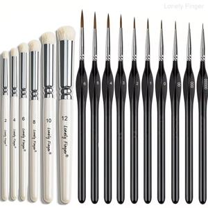 미니어처 페인트 브러쉬 드라이브러쉬 세트, 아크릴, 수채화, 피규어 모델, 페이스 페인팅용 디테일 페인트 브러쉬