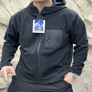 야외용 파인애플 패턴 니트 플리스 후드티 통기성 남녀 공용 스웨트셔츠 캐주얼 스타일 스탠다드 핏 긴팔 지퍼 클로저