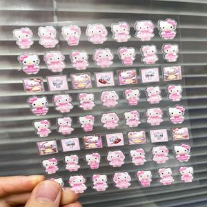 1개 귀여운 산리오 헬로키티 PVC 미니 러기지 태그 스티커 네일 아트 방수 스크랩북 자동차 헬멧 핸드북 스케이트보드 스티커