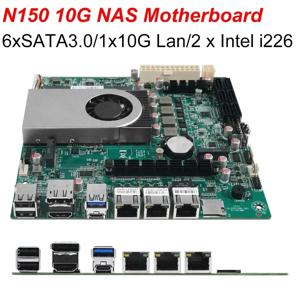 NAS 마더보드 인텔 N150 10GB 보드 ITX 홈 프로세서 2* i226 10G LAN 6*SATA 3.0 M.2 M 키 DP HD 윈도우 10/11 소프트 라우터