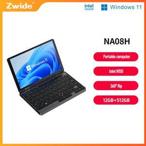 Zwide IntelN150 12GB 메모리 512GB SSD 하드 디스크 윈도우 11 홈 휴대용 노트북 미니 PC 터치 스크린