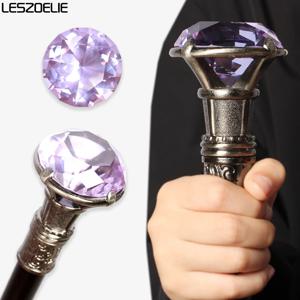 여성용 우아한 라벤더 다이아몬드 실버 핸들 워킹 스틱 여성용 퍼플 장식용 워킹 케인 여성 패션 코스프레 스틱