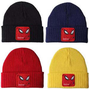 마블 스파이더맨 면 만화 자수 비니 캐주얼 모자 니트 겨울 모자 하드 힙합 후디 보닛 여성 남성용