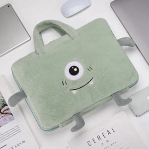 인스 플러시 귀여운 노트북 가방 핸들 태블릿 케이스 13 13.3 14 15 15.6 16 인치 컴퓨터 가방 오거나이저 맥북 에어 13 충격 방지