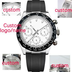 맞춤형 39mm 남성용 쿼츠 시계 럭셔리 크로노그래프 패션 사파이어 트렌디 스타일리시 스포츠 남성용 고무 밴드 손목시계