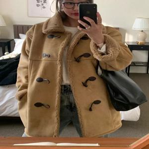 겨울 신상 여성용 루즈핏 양털 코튼 재킷 중간 길이 한국 스타일 패셔너블한 나이를 잊게 하는 아우터웨어