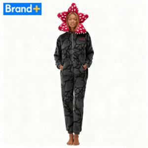 데모고르곤 식물 디자인의 크리스마스 스트레인저 잠옷 - 아늑한 플란넬 원단으로 제작된 성인용 원지, 휴일 파티에 적합