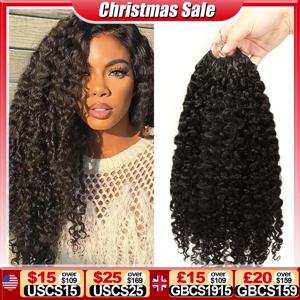 크로셰 인모 버마 곱슬머리 프리세퍼레이티드 크로셰 헤어 익스텐션 매듭 없는 100% 인모 풀헤드 곱슬 가발 레미 헤어