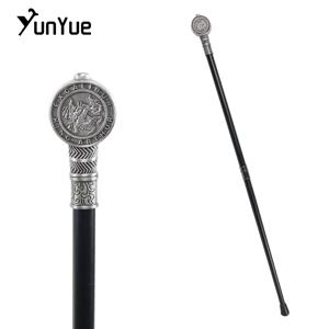블랙 골드 드래곤 토템 메탈 워킹 케인 신사 우아한 패션 장식용 지팡이 빈티지 코스프레 크로시어 노브 케인