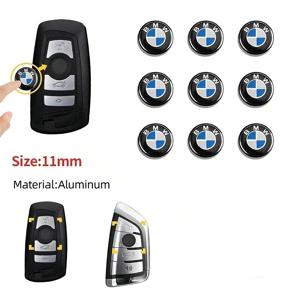 11mm/14mm 자동차 리모컨 키 스티커 알루미늄 엠블럼 장식 데칼 BMW E46 E85 E60 F10 E39 F30 E36 F20 E87 E90 E70 X3 X5 M3 M용