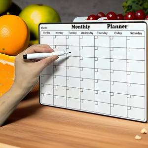 날짜 없는 주간 월간 플래너 캘린더 지울 수 있는 화이트보드 가정 사무실 주방 냉장고 정리용 마커용 비자성 사용