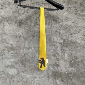 남성과 여성을 위한 로봇 실크 옐로우 타이의 독창적인 디자인