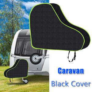 RV 방수 방진 캠핑카 커플링 락 텅 커버 통기성 보호 유니버설 카라반 트레일러 견인 히치 커버+스트랩