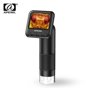 생물학적 관찰 피부 감지를 위한 LED 조명이 있는 조정 가능한 LCD 화면이 있는 APEXEL 400-800X 디지털 현미경 매크로 렌즈