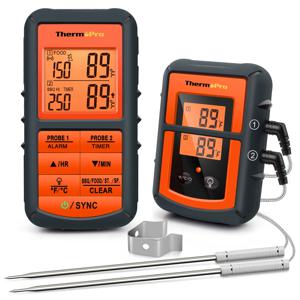 ThermoPro TP08C 듀얼 프로브 백라이트 150M 무선 바베큐 그릴 주방 요리용 식품 고기 온도계
