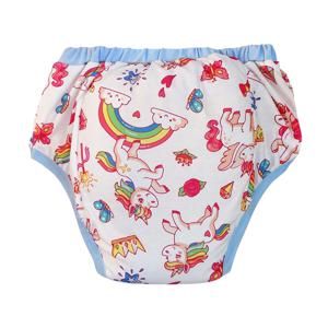 블루 레인보우 유니콘 방수 성인 아기 훈련 바지, DDLG 재사용 가능한 기저귀, 성인 알로 기저귀, 변기 속옷 팬티