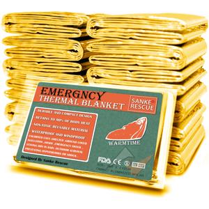 응급 담요 야외 생존 응급 처치 군사 구조 키트, 방풍 방수 호일 열 담요, 캠핑 하이킹, 뜨거운