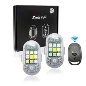 무선 원격 제어 LED 스트로브 라이트 자동차 자동 오토바이 자전거 드론 스쿠터 충돌 방지 경고 램프 플래시 표시기