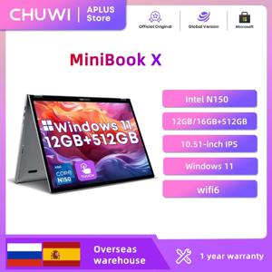 CHUWI 미니북 X 2-in-1 노트북 인텔 N150(최대 3.6GHz) 512GB ROM 16GB LPDDR5 10.51인치 2K FHD IPS 윈도우 11 노트북