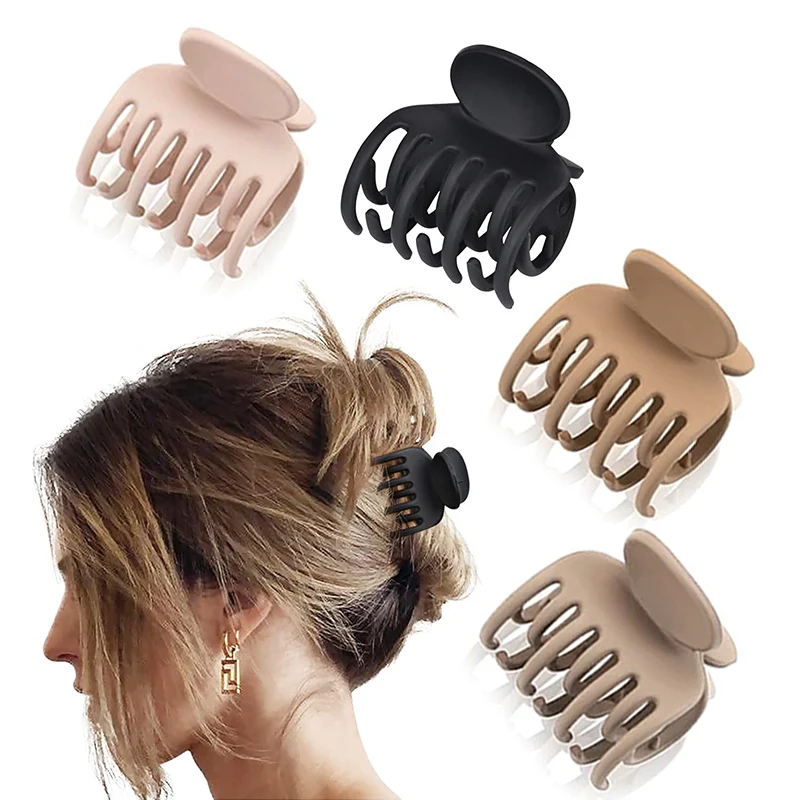 4Pcs 여성을위한 작은 머리 발톱 클립 더블 행 치아 중간 머리 발톱 얇은 머리 패션 헤어 액세서리에 대 한 여자 머리 핀