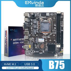 ENVINDA 마더보드 LGA 1155 듀얼 채널 DDR3 메모리 SATA III USB 3.0, 인텔 코어 I7 I5 I3 제온 CPU B75 메인보드용