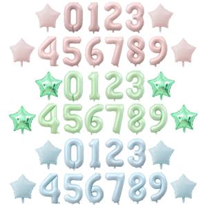 1PCS 40 인치 대형 올리브 그린 베이비 블루 베이비 핑크 어린이 생일 베이비 샤워 디지털 풍선 장식 18 인치 사진 풍선