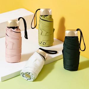 1Pc 55% 할인 미니 태양 우산 포켓 비 우산 비닐 접이식 UV 자외선 차단 태양 그늘 포켓 파라솔 캡슐