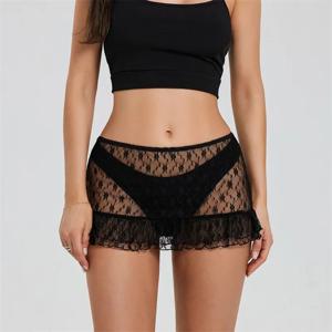 여성 쉬어 스커트 여름 탄성 레이어드 프릴 미니 스커트 비치 휴가 클럽 streetwear y2k 미적 의류