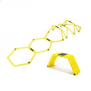 6Pcs 민첩성 장애물 세트 축구 훈련 반지 축구 Footwork 반지 접힌 육각형 사다리 멀티 용품 육각 장애물 장비