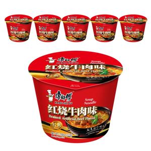 [공식수입인증정품] 캉스푸 홍소우육향 중국식품 컵라면 110g. 6개