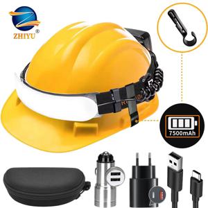 고출력 LED 헤드램프 COB 헤드 손전등, 7500Mah 내장 배터리, USB 충전식 낚시 캠핑 랜턴 토치, 1500LM