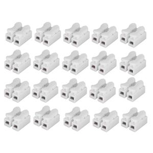 20Pcs CH2 스프링 퀵 와이어 커넥터 케이블 클램프 2p 전기 크림프 Erminal 블록 2 웨이 Led 스트립에 쉽게 맞습니다.