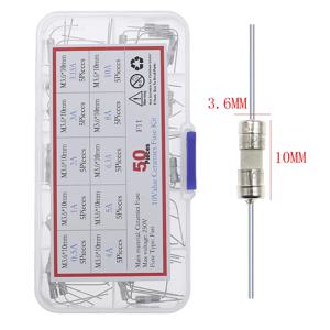 패스트 브레이크 세라믹 퓨즈 튜브 키트 박스, 핀 포함, 10 값 3.6x10mm, 0.5A 1A 2A 3A 3.15A 4A 5A 6.3A 8A 10A, 50 개