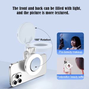 휴대용 충전식 LED 램프 거울, 라이트 링, 셀카 LED 라이트, 휴대폰 라이트 클립, 필 라이트, 셀카 조명 카메라