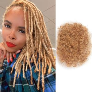 아프로 킨키 벌크 100% 인모 연장, 레게 더티 브레이드, 브라질 천연 크로셰 헤어 레게머리, 27 #