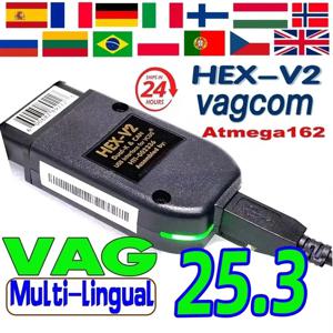 2025 VCDS 25.3 VAG 스캐너 도구 케이블 Obd2 진단 다국어 HEX V2 Wesheu VCDS VAG COM For Audi SKODA VW Car