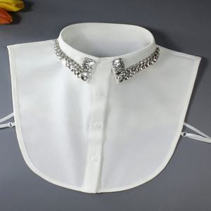 반짝이는 크리스털이 있는 고품질 럭셔리 탈착식 칼라 - 모든 계절에 어울리는 매력적이고 다재다능한 우아한 여성용 셔츠 칼라