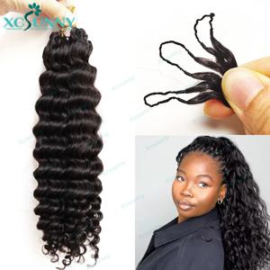 크로셰 뜨개질 곱슬 인간의 머리카락 확장 보이지 않는 매듭 Knotless 크로셰 뜨개질 인간의 머리카락은 흑인 여성을 위해 문자열로 사전 분리되었습니다.