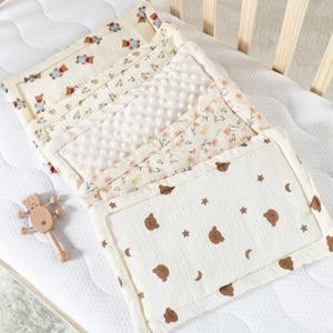 아기 베개 신생아 면화 땀 흡수 및 통기성 신생아 0-12 개월 사계절 거즈 진정 유아 베개 패드